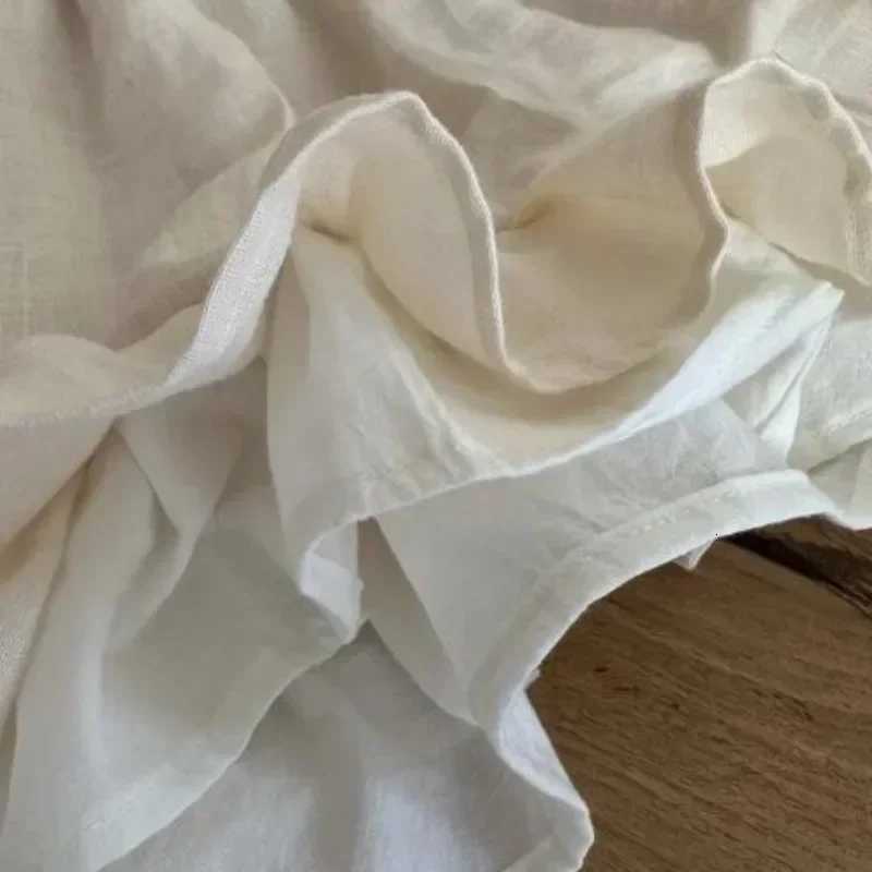 8383 Baby Girls Dress Children Dress Cotton Linen Splicing Girls Dress Leisure Princess ClothesT260330