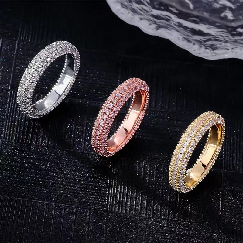 Jewlery Designer For Women New European And American Tiktok Trending Micro-Inlaid Full-Diamond Ring Women, Heavy-Duty, Light Luxury, High-End Jewelry 