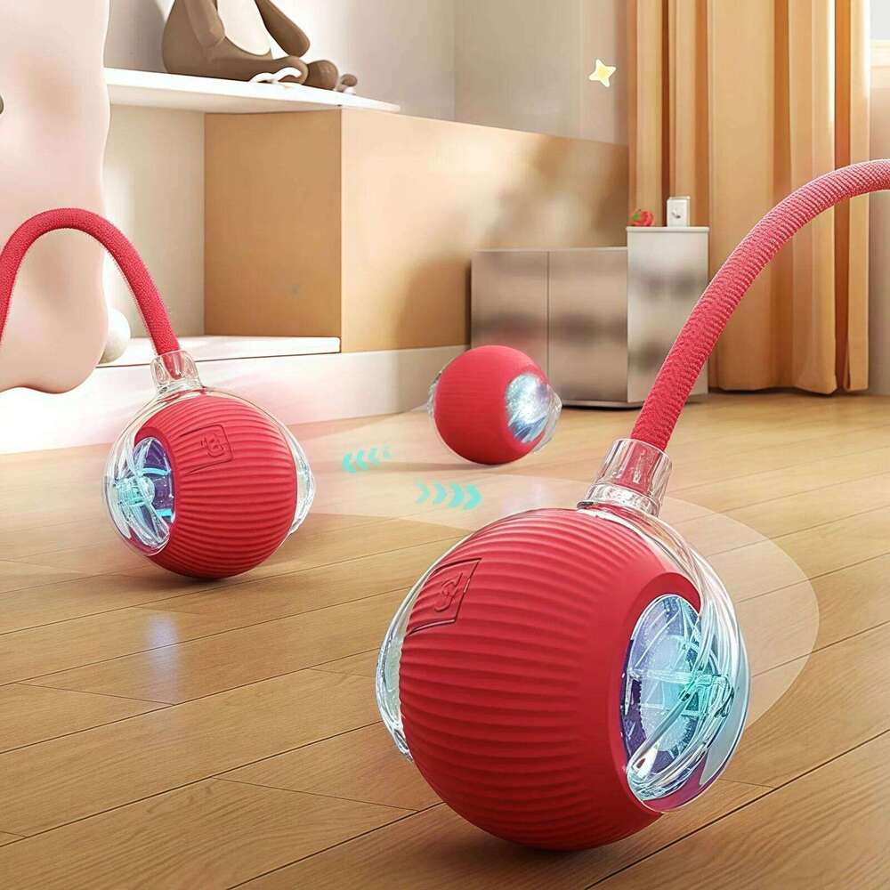 Interactive 3 Mode Automatic Rolling Ball Toys Faux Tail Rechargeable Smart Pet Electric Toy Cat Training Imitate Mouse