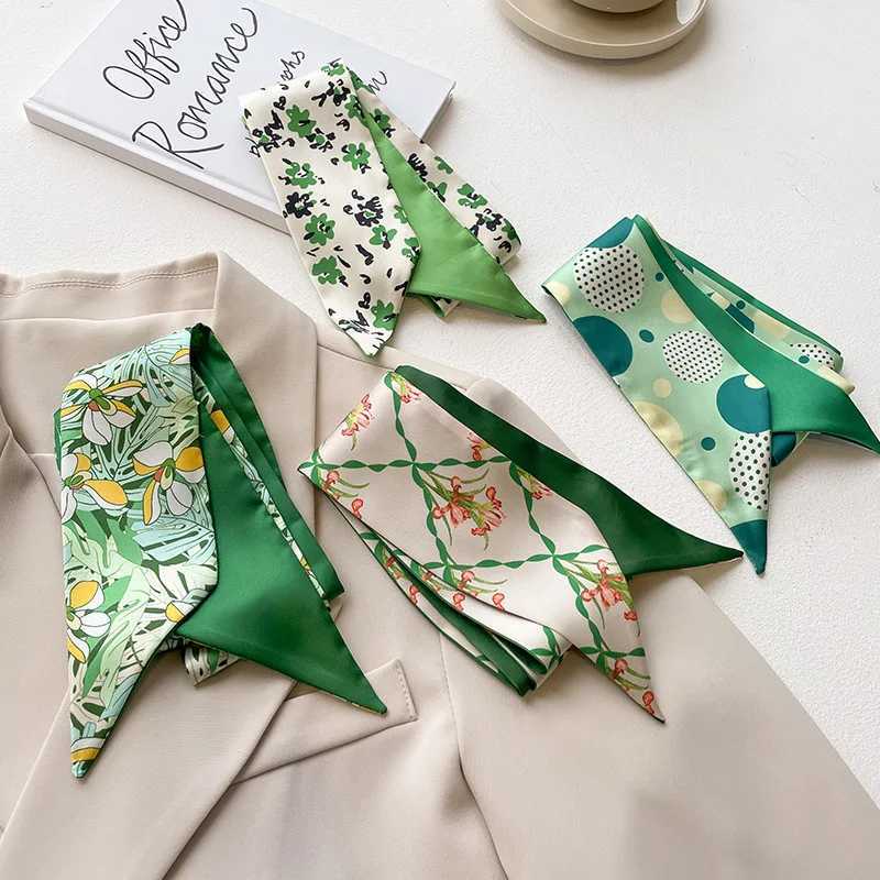 Luxury Narrow Short Twill Silk Scarf For Woman Long Ribbon Binding Bag Silk Ribbon Hair Belt Hot Selling Small Scarf Kerchief Z260330