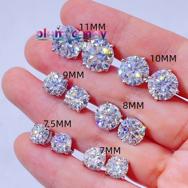 Classic Design 925 Sterling Silver Screw Back GRA Certificated Diamond Moissanite Stud Earrings