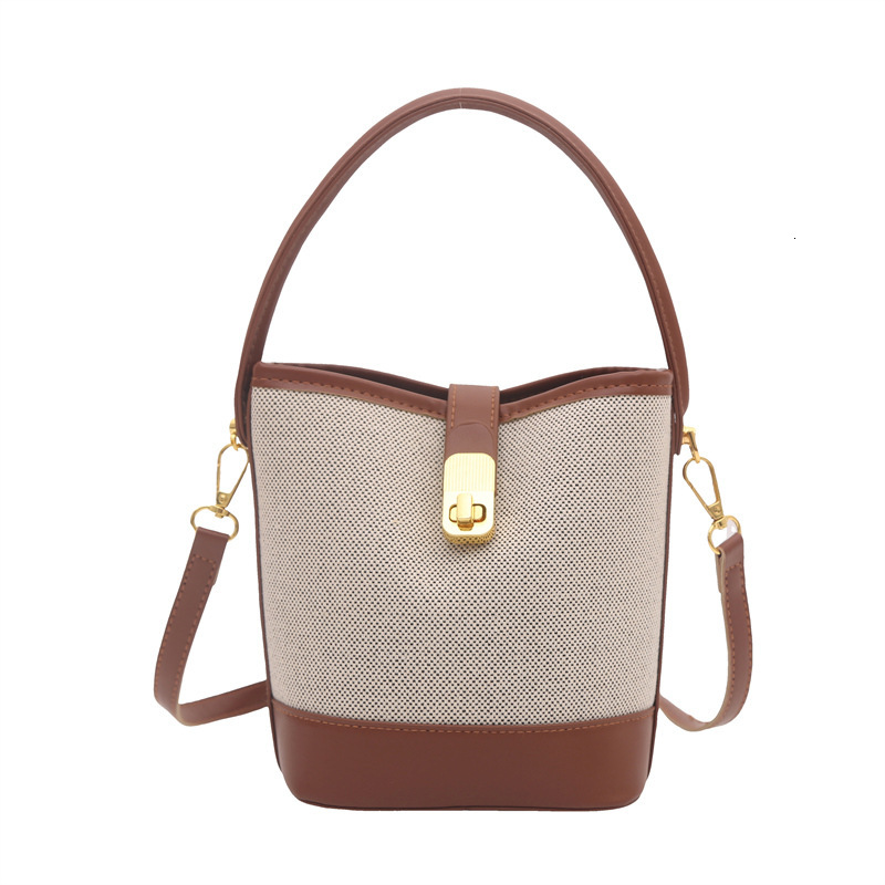 Free Shipping High Value 2026 New Trendy Fashion Handheld Bucket Niche Design Color-Block Patchwork Single Shoulder Crossbody Bag