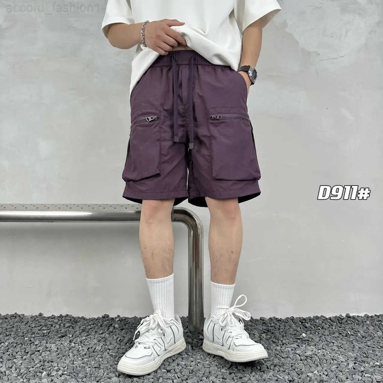 Quick drying summer multi pocket thin solid color simple loose workwear shorts for men five point casual trendy brand sports pa H260330