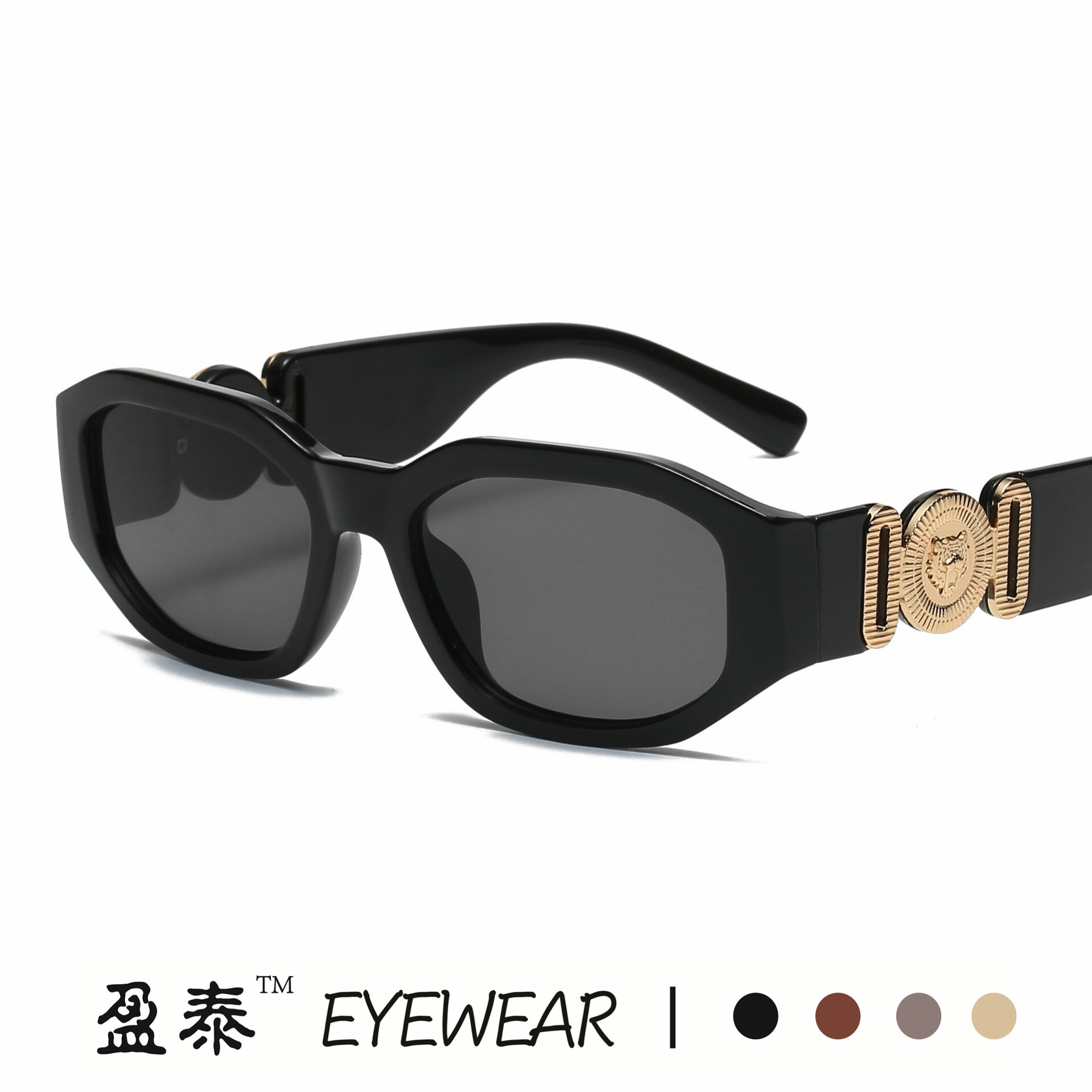 Luxury Brand Designer Sunglasses 2023 New Small Square Frame Sunglasses European And American Trendy Human Head Polygonal Glasses Personality Street S
