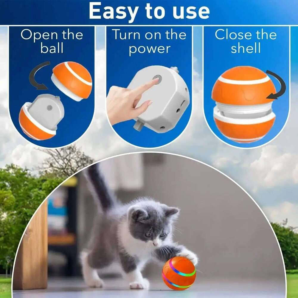 Smart Teasing Remote Control Waterproof Interactive Pet LED Light Dog Bouncing Automatic Rolling Toy Ball