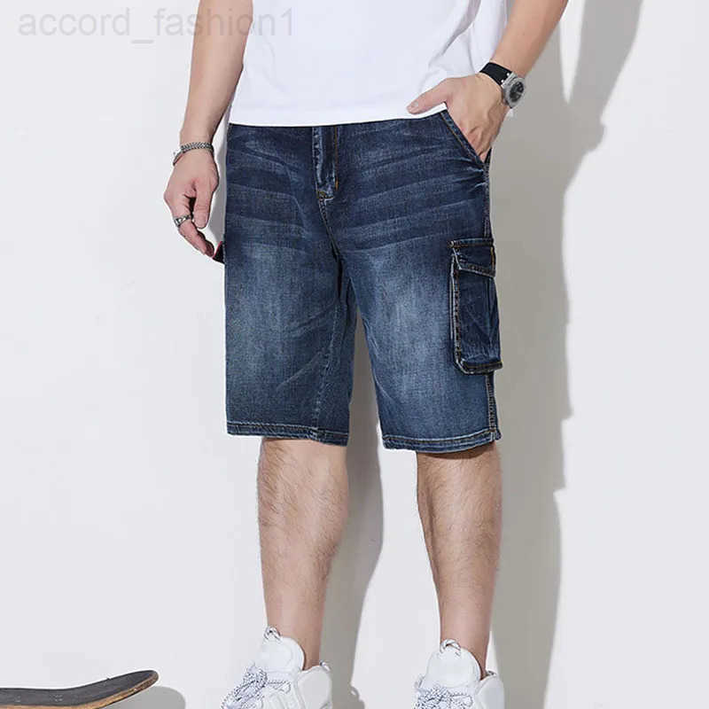Summer Men Oversized Casual Plus Size Denim Shorts 145kg H260330