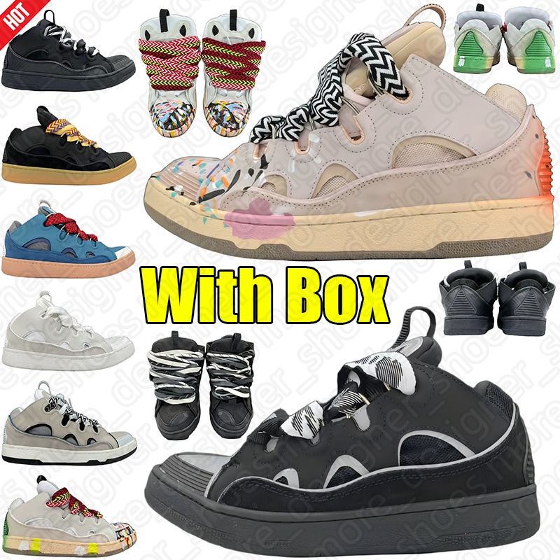 With Box designer shoes leather curb sneakers dress shoes for men women extraordinary casual platform sneaker graffiti leopard outdoor mens trainers grey