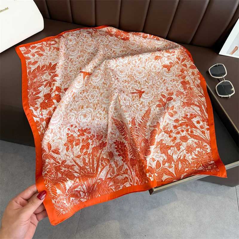 Luxury Print Scarf Women Silk Scarves Square Bandana Hijab Wrap Neckerchief Shawl Kerchief Hair Band Foulard Z260330