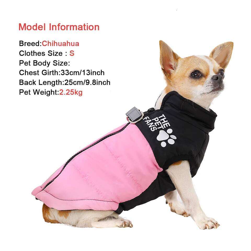 Clothes With D-ring Pet Jacket Coat For Small Medium Dog Winter Windproof Puppy Costumes Cat Warm Clothing Chihuahua Pug