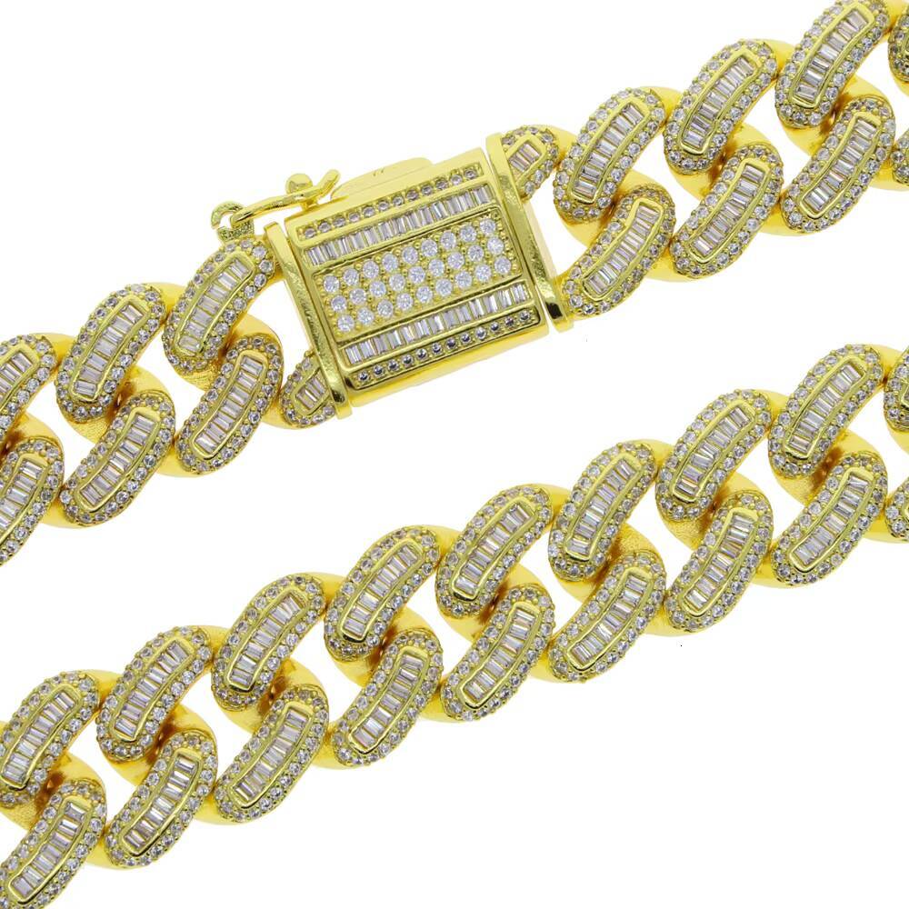 Iced Out Bling Punk Hip Hop 18mm Width Men Boy Jewelry Micro Pave Cz Double Row Chunky Cuban Link Chain Bracelet