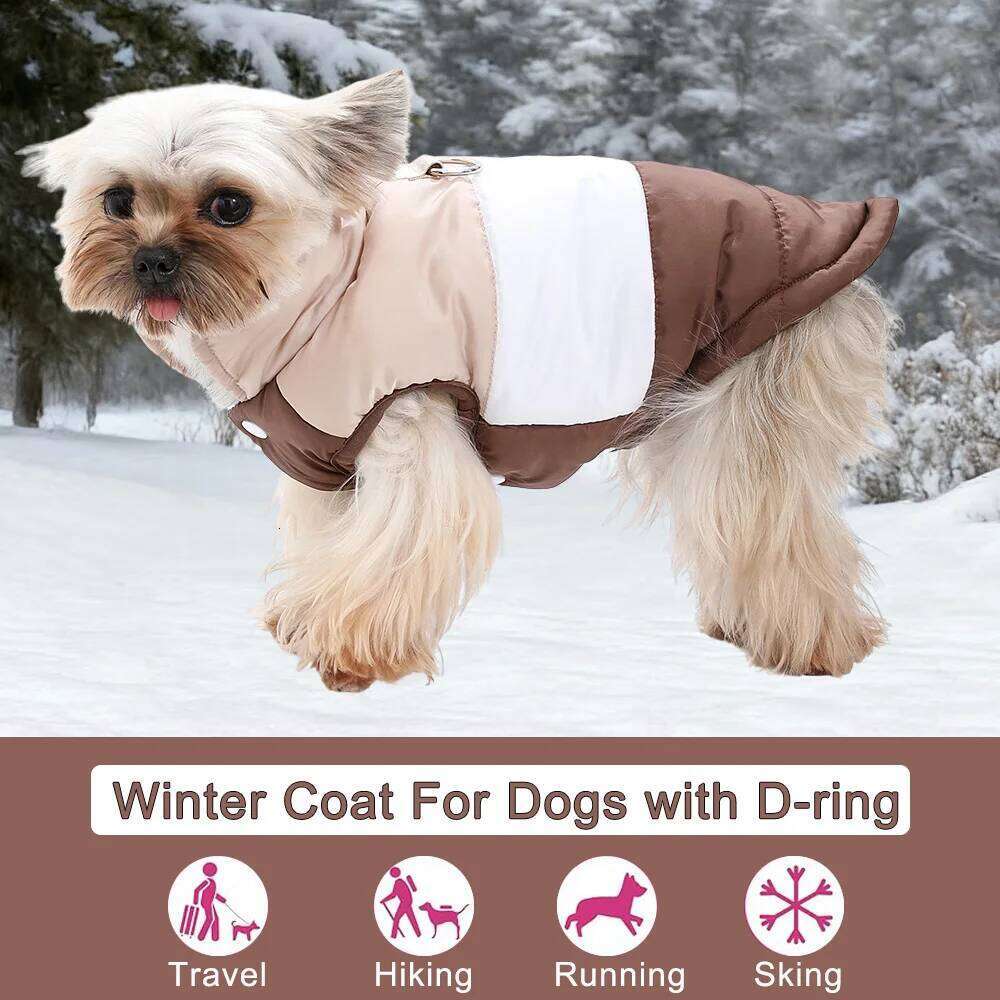 Pet Jacket For Small Medium Dog Cat Autumn Winter Warm Fleece Coat With R-ing Windproof Outfits Yorkshire Chihuahua Clothing