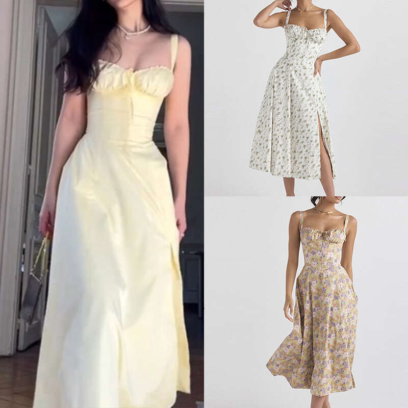 2026 Spring New Collection: Cross-Border European and American Foreign Trade Women's Clothing, French Gentle Style Beach Vacation Strap Dress