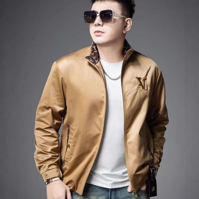 Men's Clothing 2026 New Spring Trend Jacket Casual Embroidered Coat Stand Collar Top