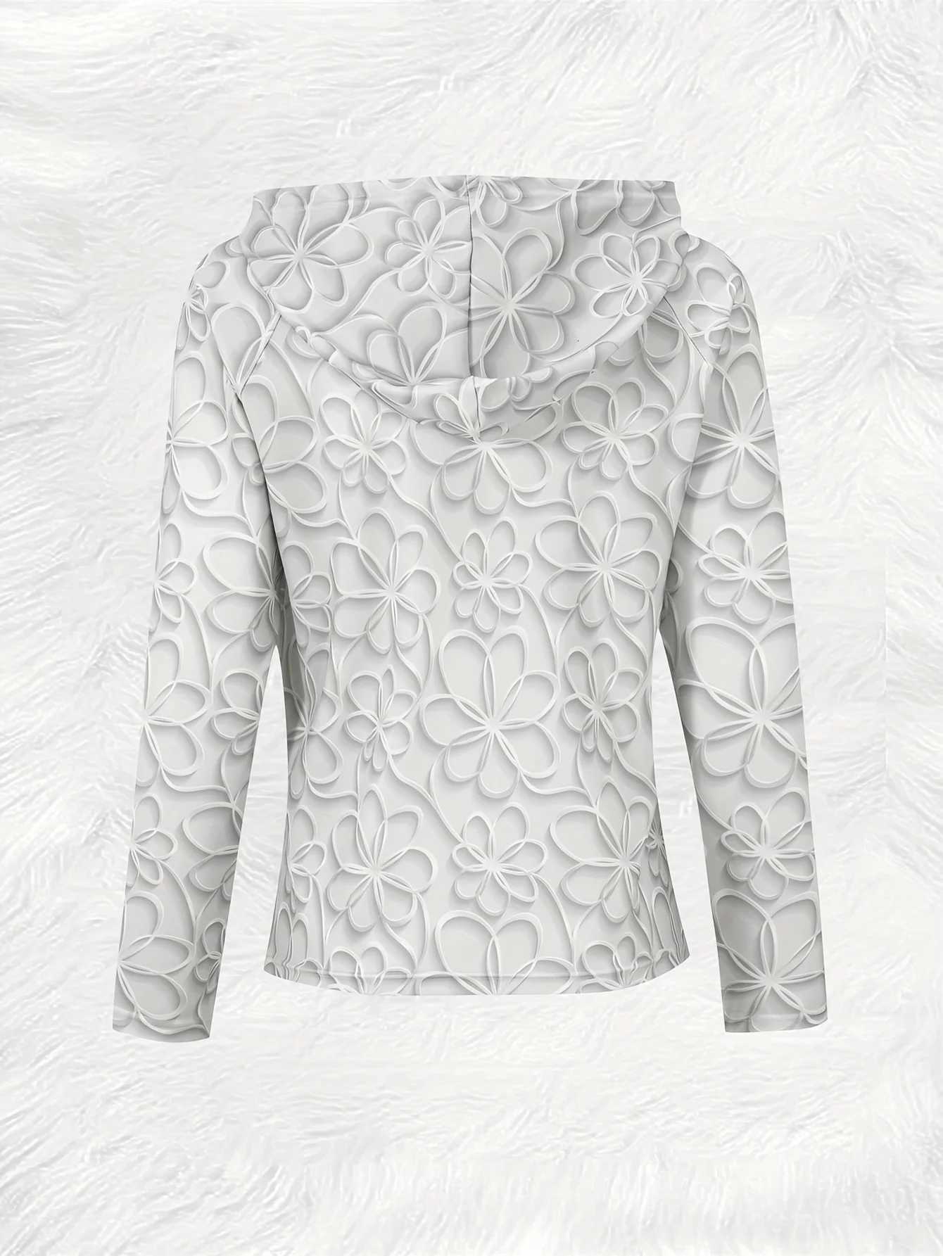 Spring and Autumn casual style Floral Pattern Print Design White womens casual jacketT260328