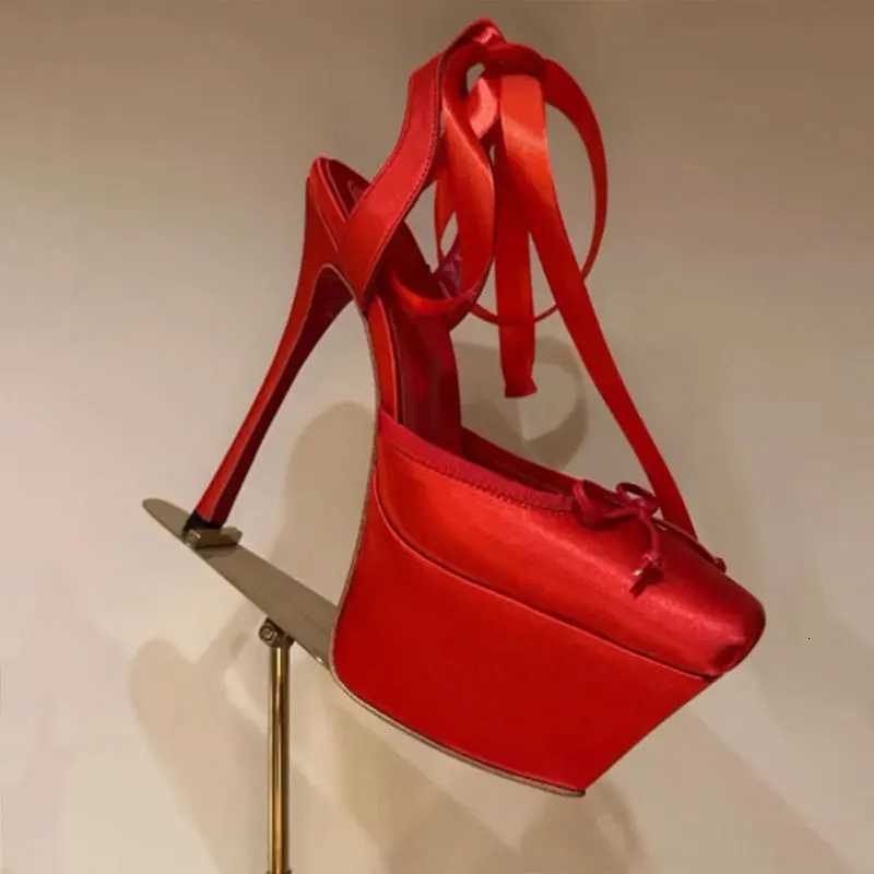 Cross Strapwaterproof Platform ForEuropean AndAmerican Fashionhigh-heeled Bowsandalswomens Nightclub Runwayand Banquetshoes Z260330
