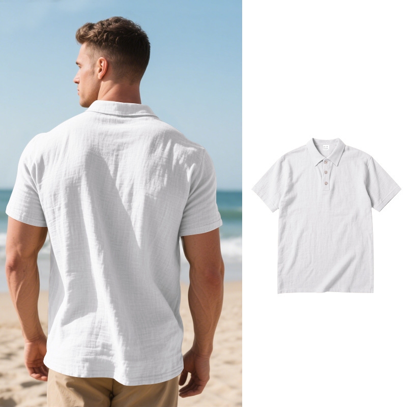 Quality Linen Mens Tshirt tshirts designer man black white blue gray designer shirt for man summer Hawaiian blouse dhgate tops