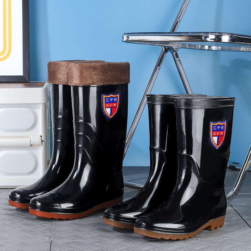 Free shipping Rain Boots for Men Women, Warm, Acid and high quality Alkali Resistant, High Tube, Thickened, Non-Slip, Labor Protection, Car Wash Water