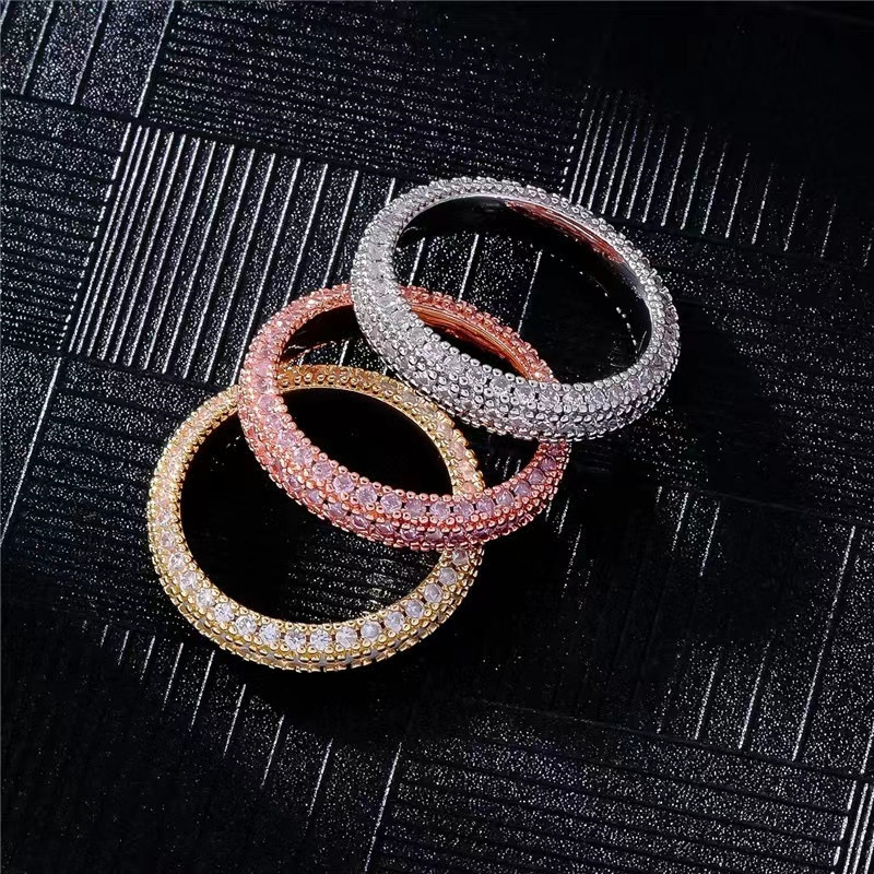 Jewlery Designer For Women New European And American Tiktok Trending Micro-Inlaid Full-Diamond Ring Women, Heavy-Duty, Light Luxury, High-End Jewelry 