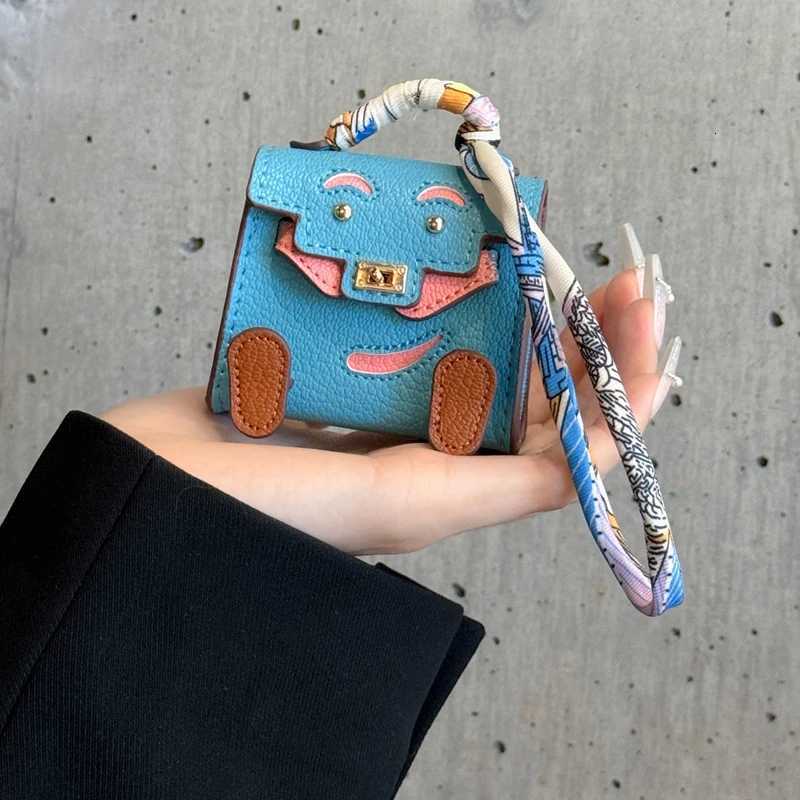 Handmade Mini PU Leather Handbag Decoration Pendant Headphone Case For Airpods 4 Pro2 3 2and1 Mini Wallet with lanyard Z260330