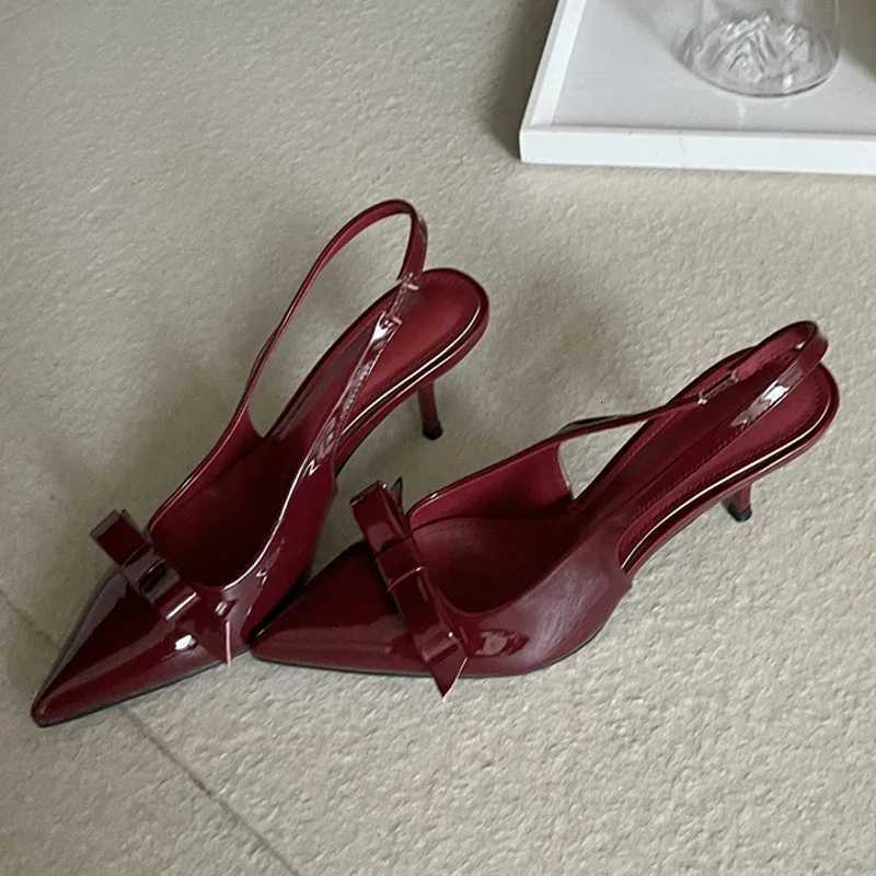 Eilyken New Design Slingbacks Butterfly-knot Women Pumps Sexy Pointed Toe Thin Heels Stripper Party Shoes Large Size 35-43 Z260330