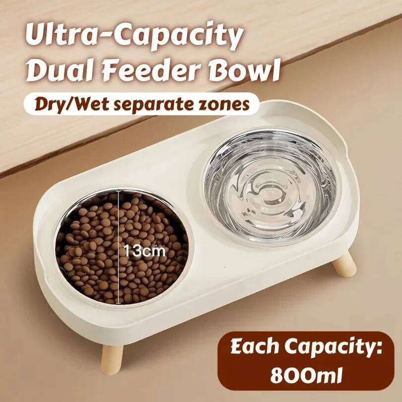 Dopamine Colorful Elevated Pet Feeder: Dual Stainless Steel Bowls with Neck Support - Fashion Food & Water Station for Pets 26W0330