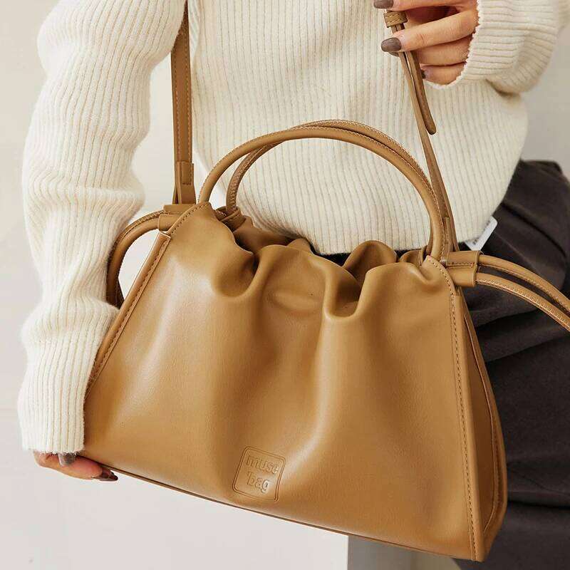 Brand Pleated Cloud Shaped Women Stylish Drawstring Shoulder Crossbody Bag Luxury Large Capacity Minimalist Commuter Handbag TIANOUDAISHU