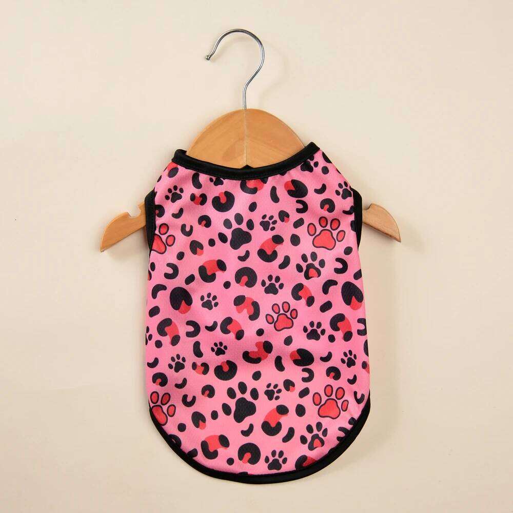 Dog Clothes for Small Medium Dogs Cats Summer Breathable Puppy Leopard-Print Sleeveless Vest Chihuahua French Pug Pet Clothing