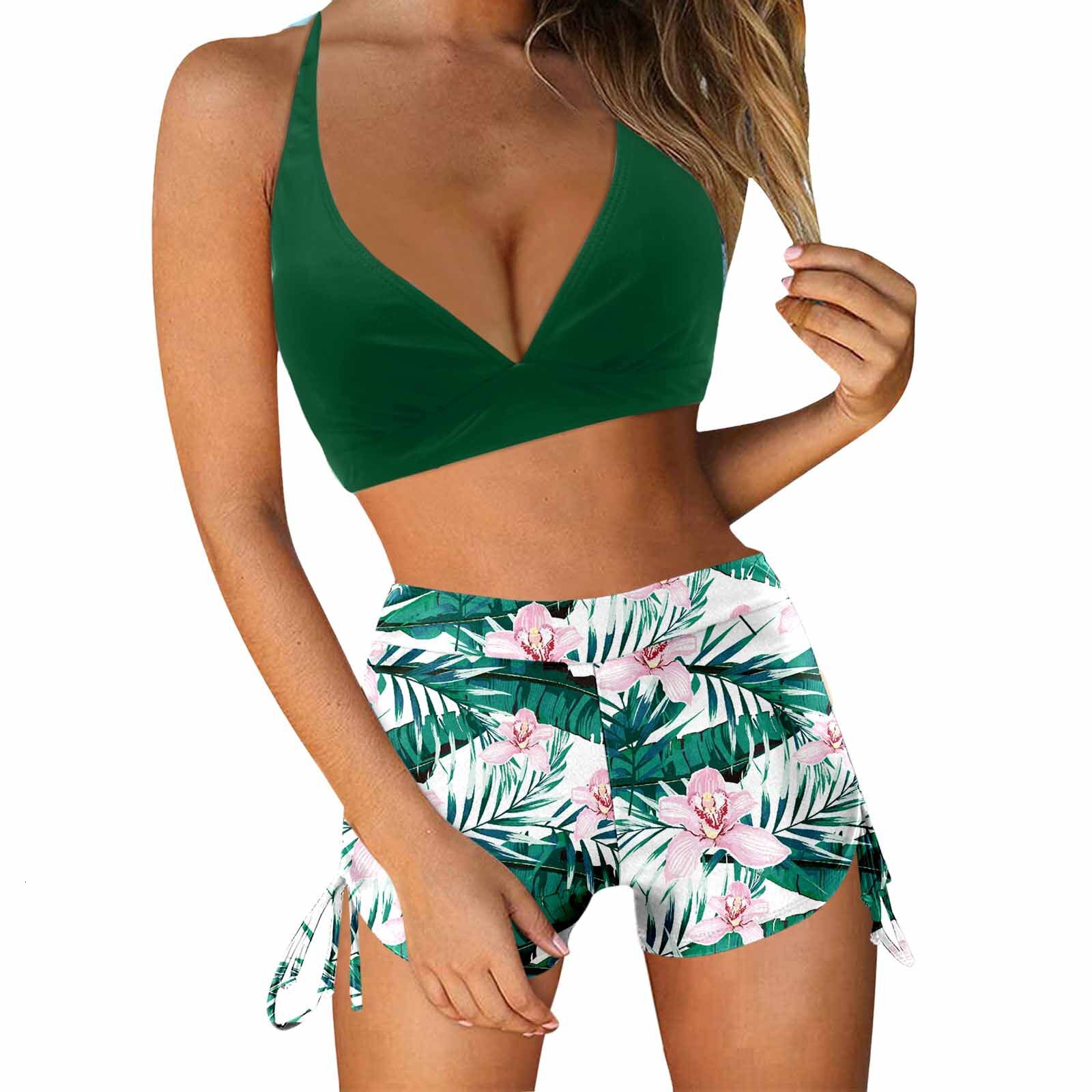 Free Shipping High Value 2026 New European and American Style Two-Piece Swimsuit Sexy Printed Bikini Set Women's Swimwear Amazon Cross-Border Who