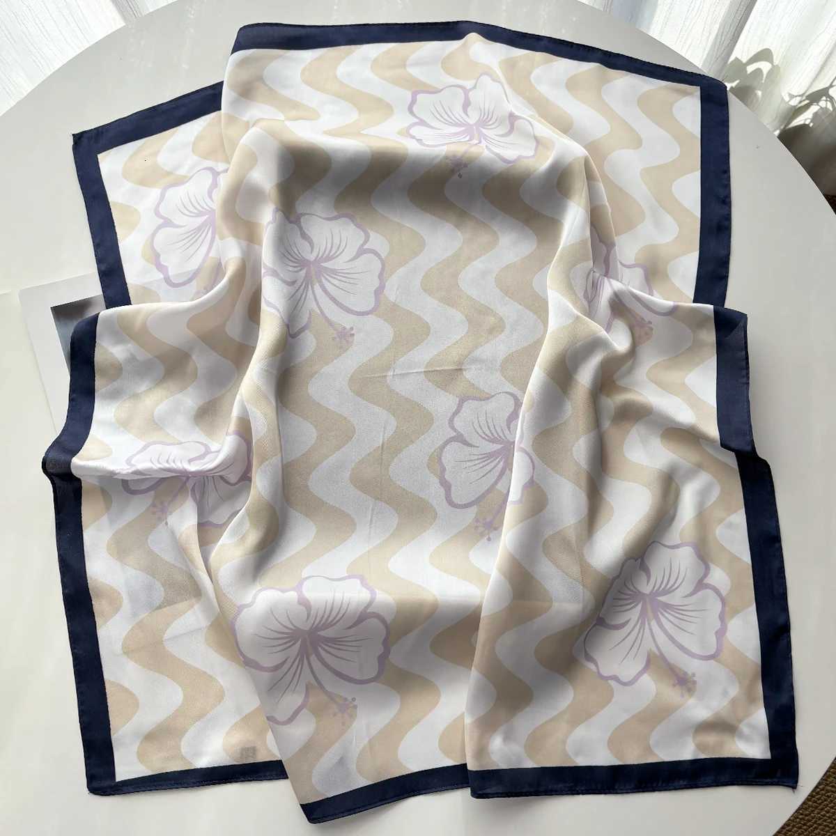 Fashion Floral Print Scarf Silk Imitation Scarf Wen Square Hairbands Foard Fem Bandana Neck Kerchief bands 2026 New X260328