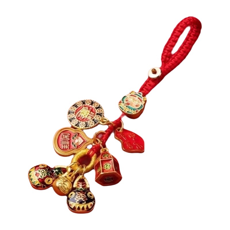 Lion Style birthday gift Jewelry Chinese Keychain Dance Gold Eater Beast Charm God of Wealth Lucky Pendant for Car Keys Bag Purse Auspicious Gift for 