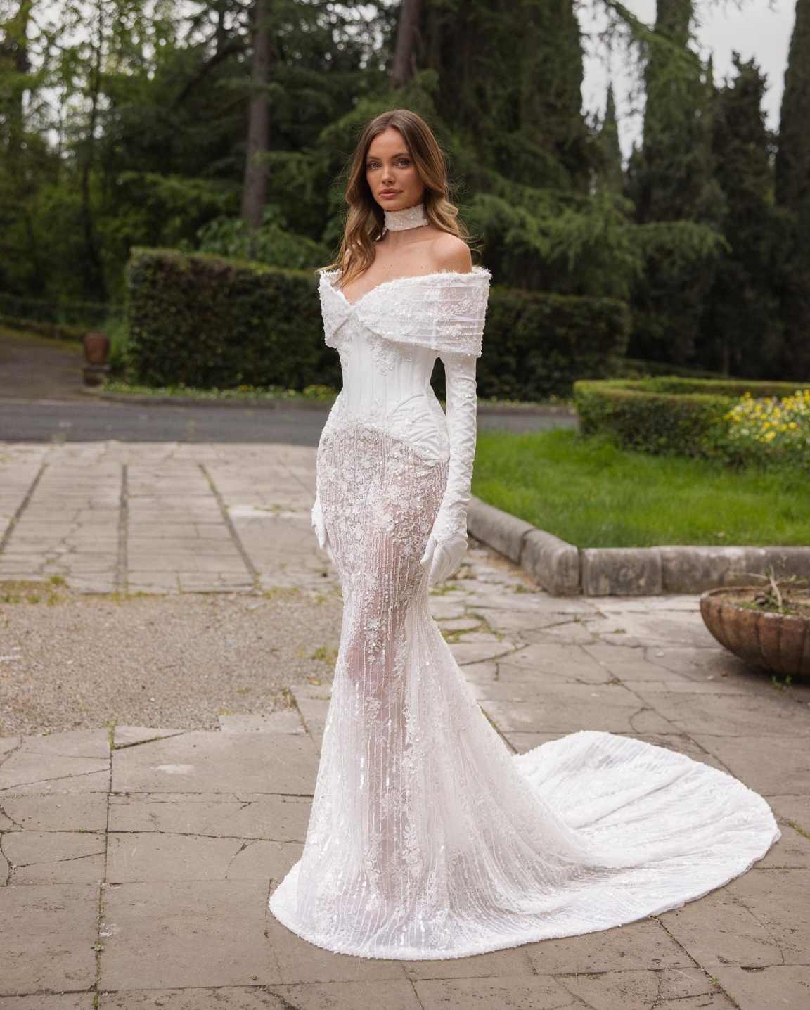 Dubai Customized Mermaid Wedding Dress Boho Off Shouldr Lace Appliques Bridal Gowns For Black Girls Robes