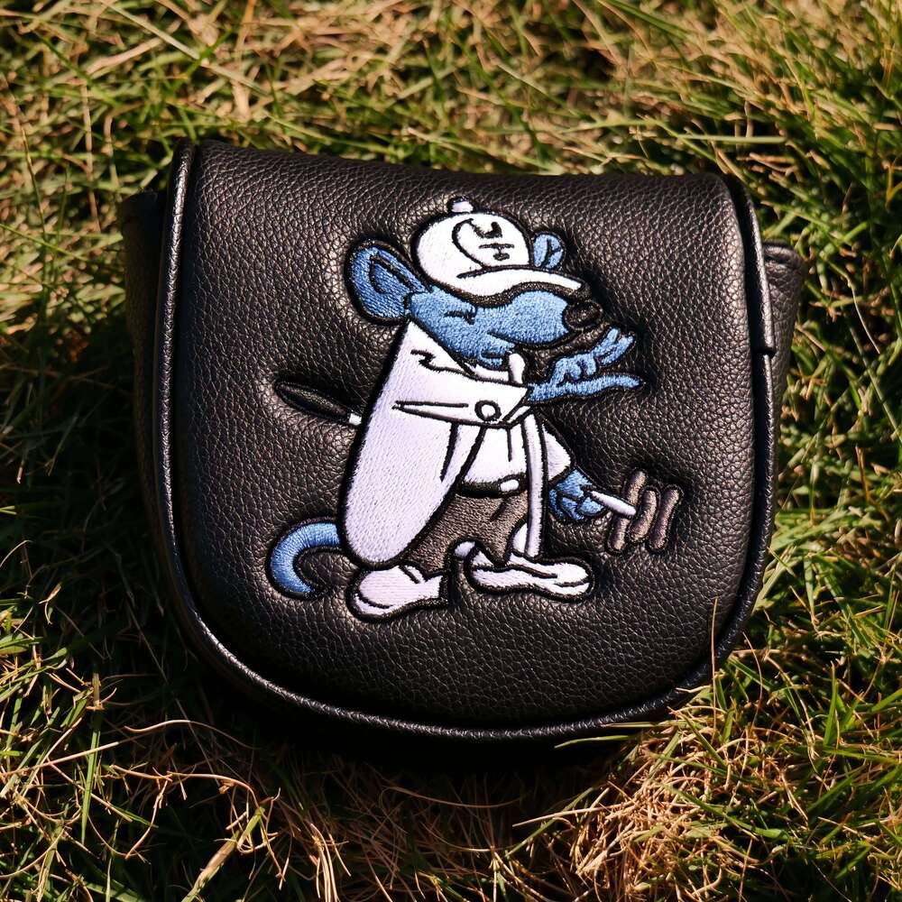 High-Value Golf Putter Cover, Cute Cartoon Embroidery Pattern, Easy-to-Clean PU Material, Magnetic Closure. 26Y0330