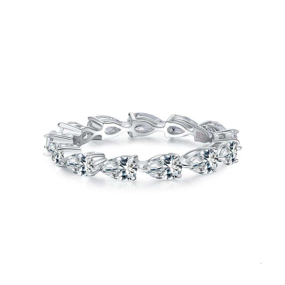 Ring Luxury Jewelry Fashion For Women High Carbon Diamond Radiant Ice Cut Zircon Wood Color Style Flower Shaped Exquisite Zircon Ring Pure Silver Emer