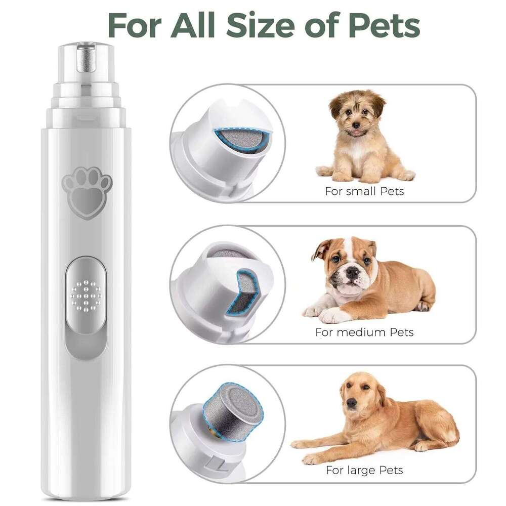 Electric Dog Grinder Clipper USB Rechargeable Pet Nail Trimmers Painless with Polisher Wheel for Small/Large Pets
