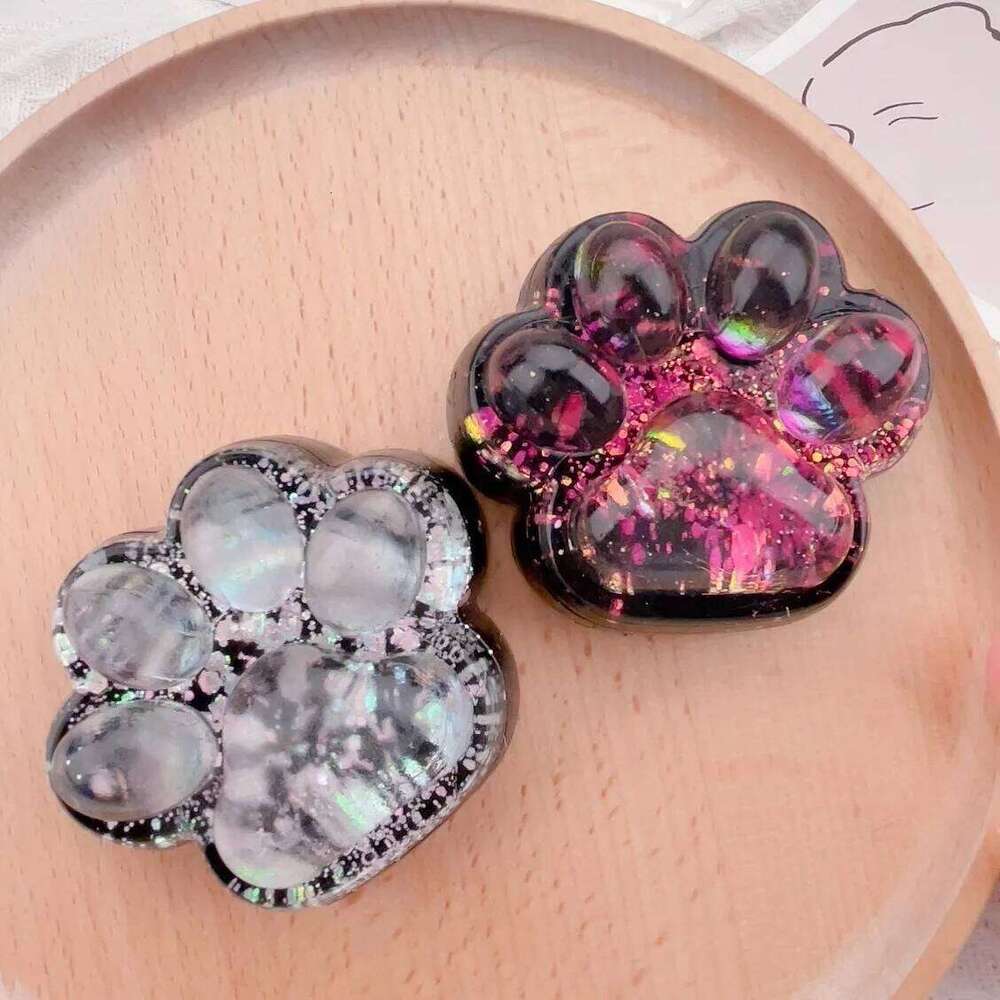 Cute Sequin Claw Squishy Fidget Slow Rebound Stress Relief Pinch Decompression Dark Starry Cat Paw Soft Squeeze Toy