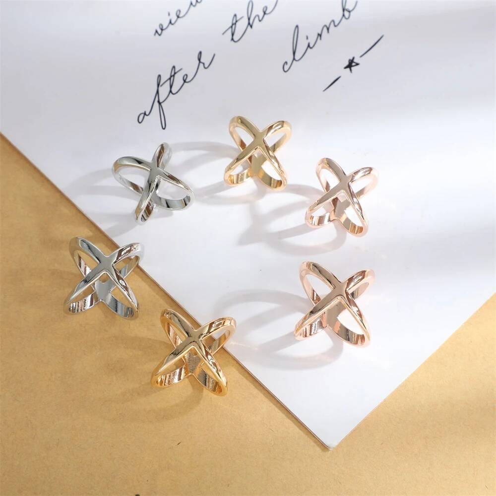 1pc Modern X-Shaped Hollow-Out Scarf & Shawl Clip, Coat Belt Buckle, Blouse Knot, Minimalist Clothing Accessory