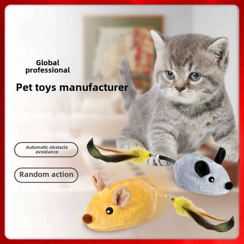 Automatic Sensing Moving Mouse Interactive Toys Electronic Remote Squeaky Cat For Kitten USB Rechargeable Pet Plush Toy