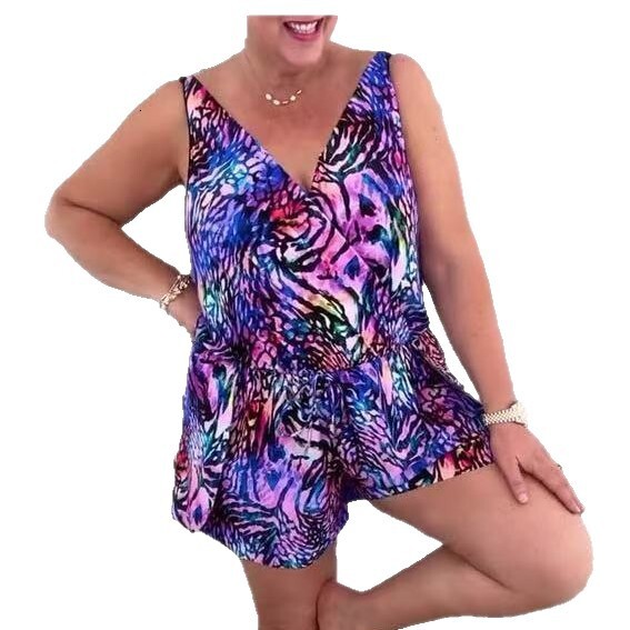 Free Shipping High Value European and American cross-border 2026 summer independent station one-piece Amazon fashion printed plus-size slimming swimsu