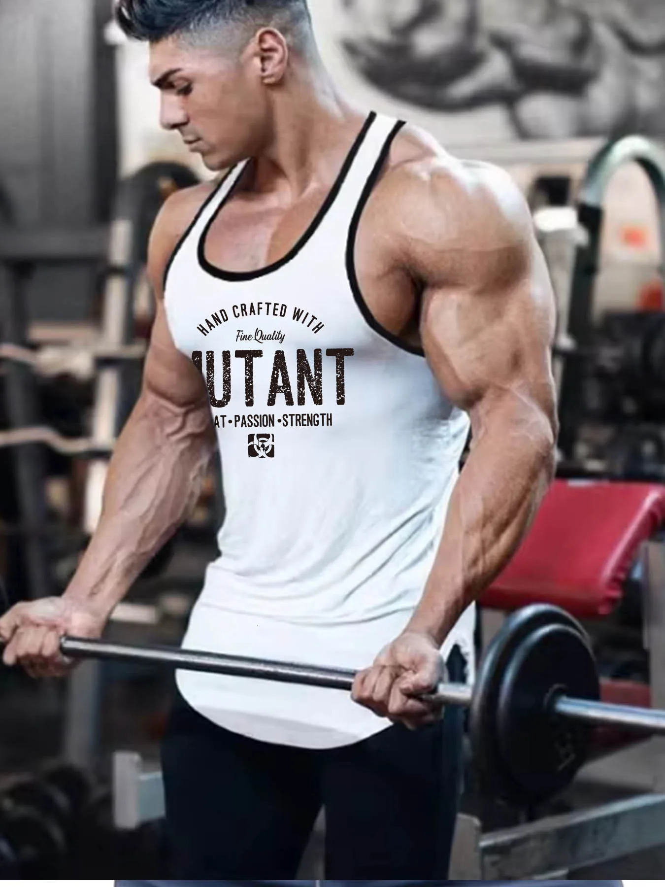 Summer Fitness Sports Tank Top for Mens Quick Drying Breathable and Stretching Sleeveless Tshirt Fashion Sweetheart 260312