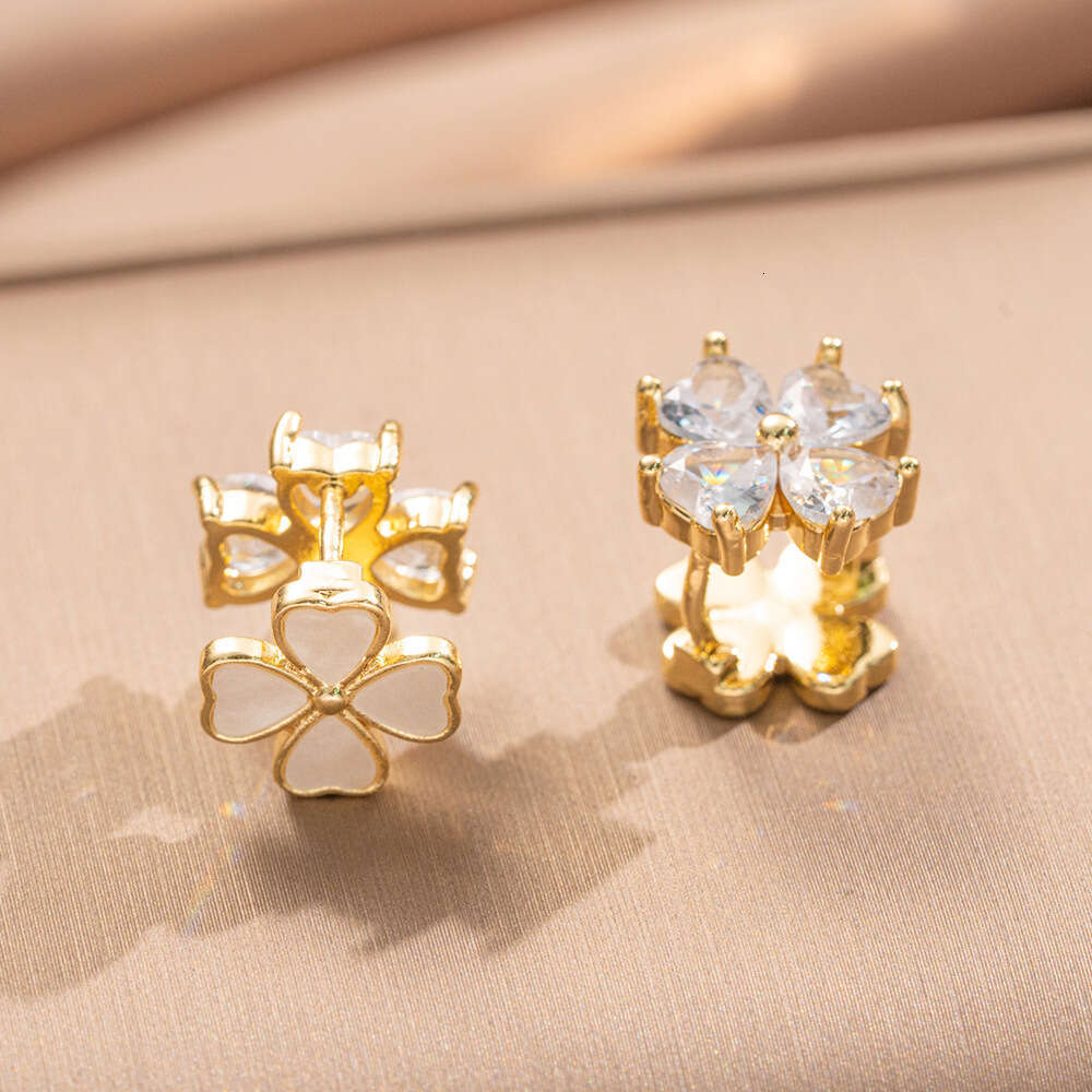 Double-sided Four-leaf Clover Niche High-end Earring Fashionable And Versatile Women's Earrings
