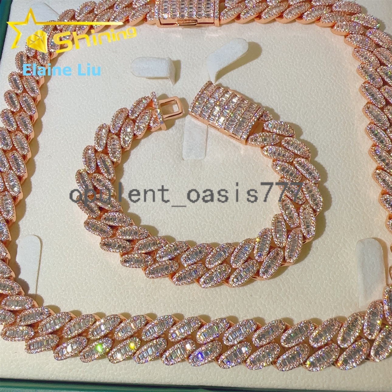 15MM Sterling Silver 925 Moissanite Cuban Miami Cuban Necklace Hip Hop Jewelry VVS Moissanite Cuban Link Chain Necklace