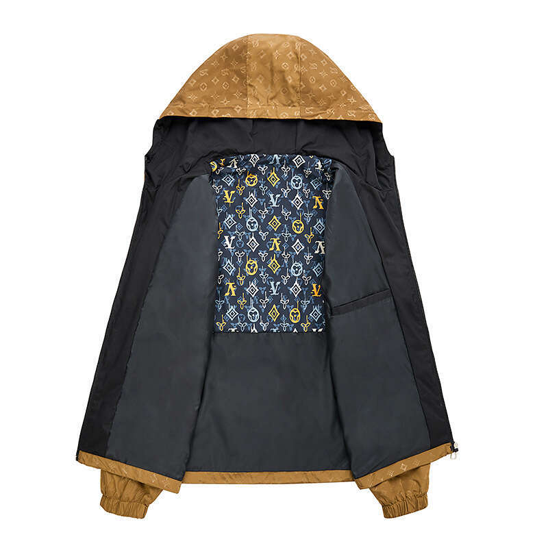 2025 Spring And Autumn New Luxury European Style Men's Jacket With Fashionable Hooded Design, Versatile Trendy Coat Asia Size