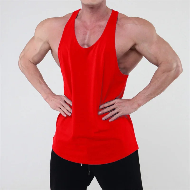Running Tank Top Men Summer Sports Gym Vest Cotton Training Workout Undershirt Man Fitness Pure Color Sleeveless Tops 260312