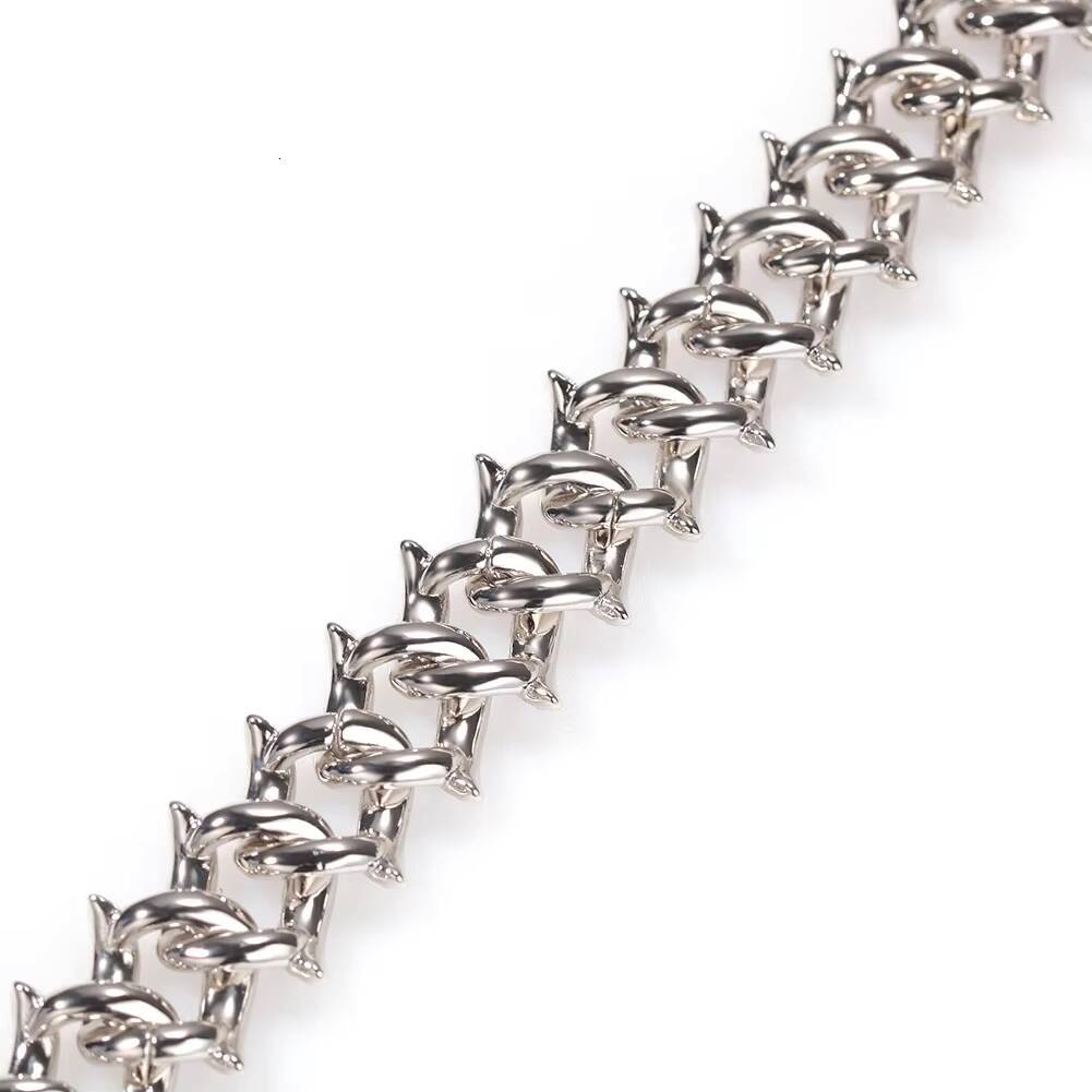 Hip-Hop Thorn Cuba Link Bracelets and Bangles Punk Thorn Cuba Moissanite Mens Bracelet 8Inch