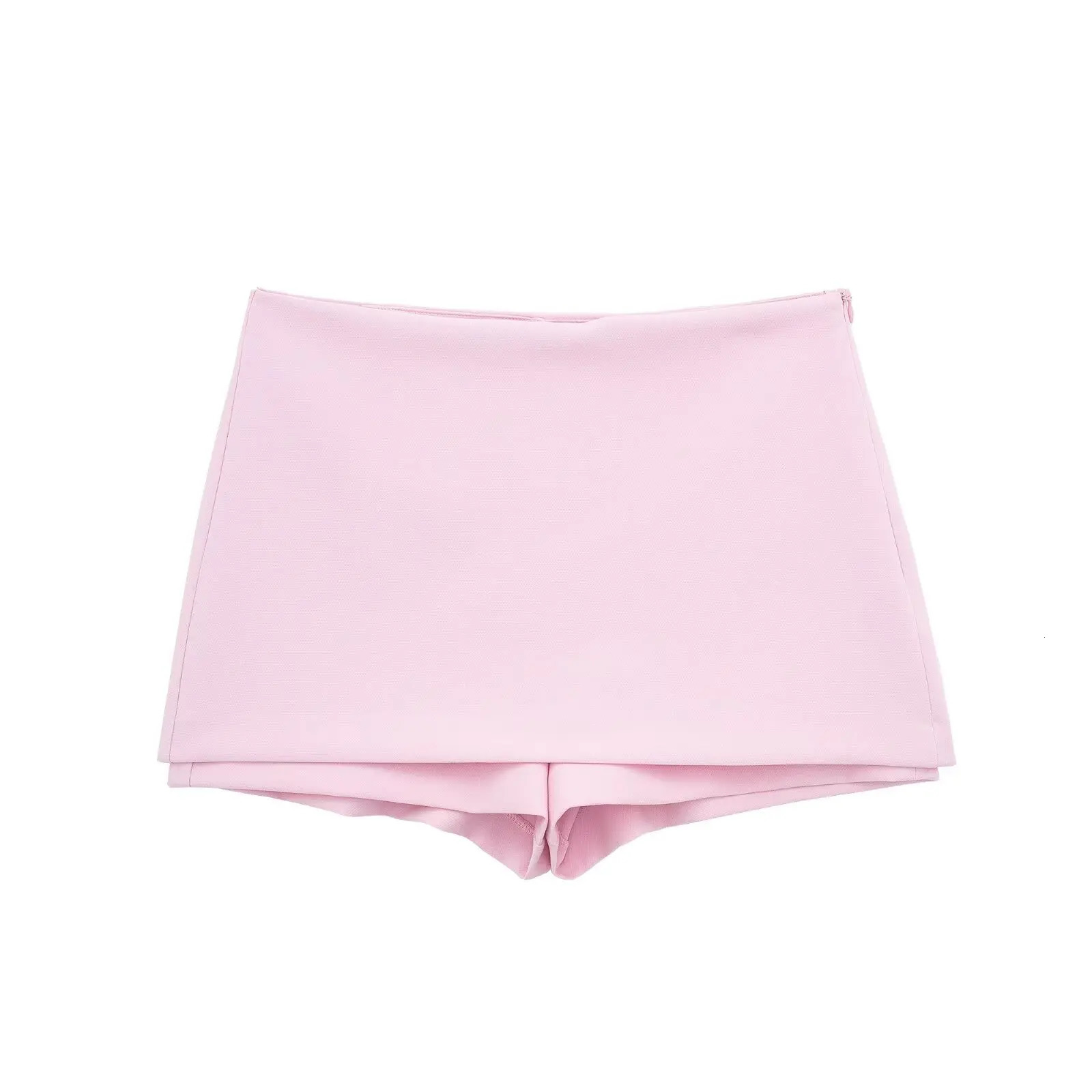 Women Summer 2 Piece Set High Waist Back Pocket Mini Skirts Shorts Sexy V-Neck Sleeveless Backless Suspender Zipper Top 260330