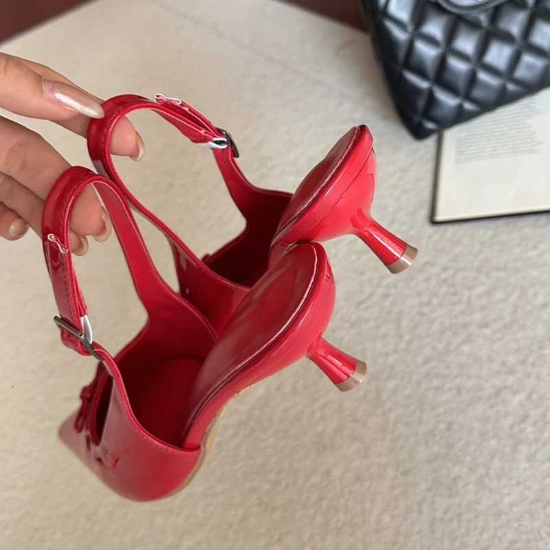 Eilyken New Fashion Butterfly-knot Buckle Strap Woman Pumps Elegant Slingbacks Thin Low Heels Wedding Party Shoes Z260330