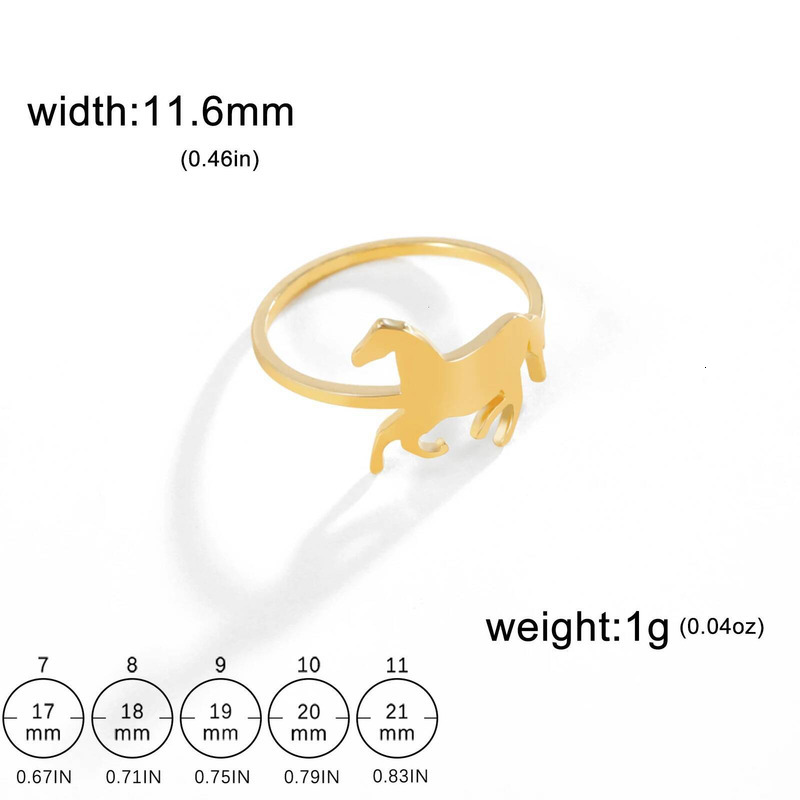Animal Series Galloping Horse Ring Versatile Stainless Steel Jewelry Couple's Ring Stainless Steel Accessories Rings