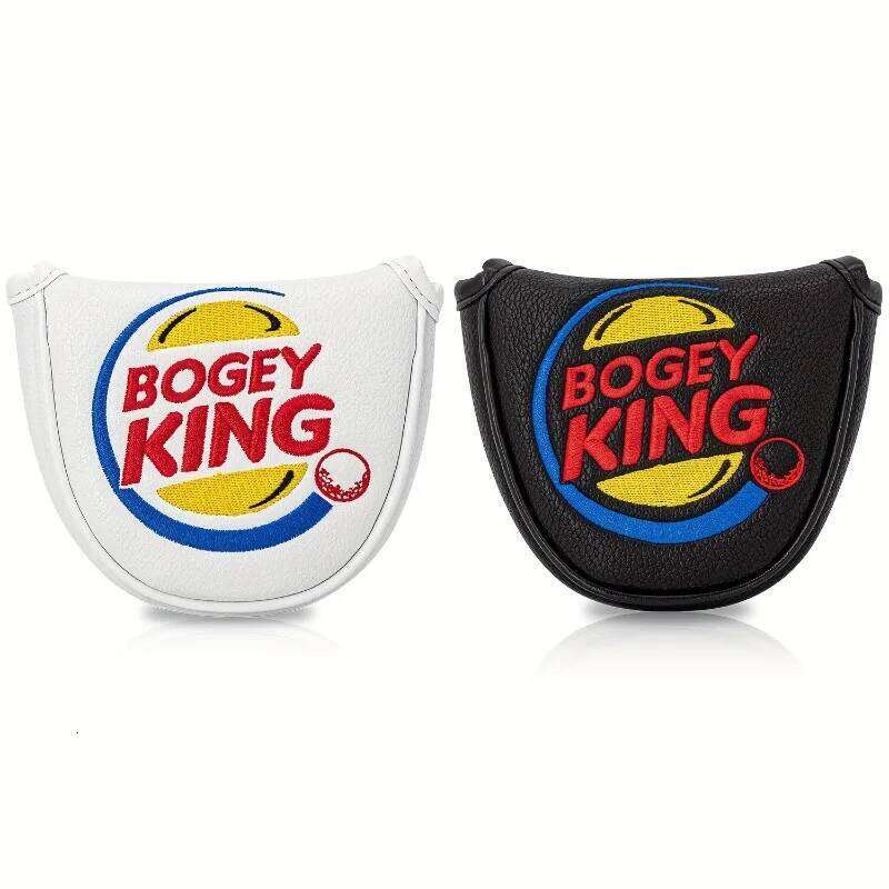 BOGEY KING logo cover, available in white/black, putting golf accessories, magnetic closure, stylish, durable 26Y0330