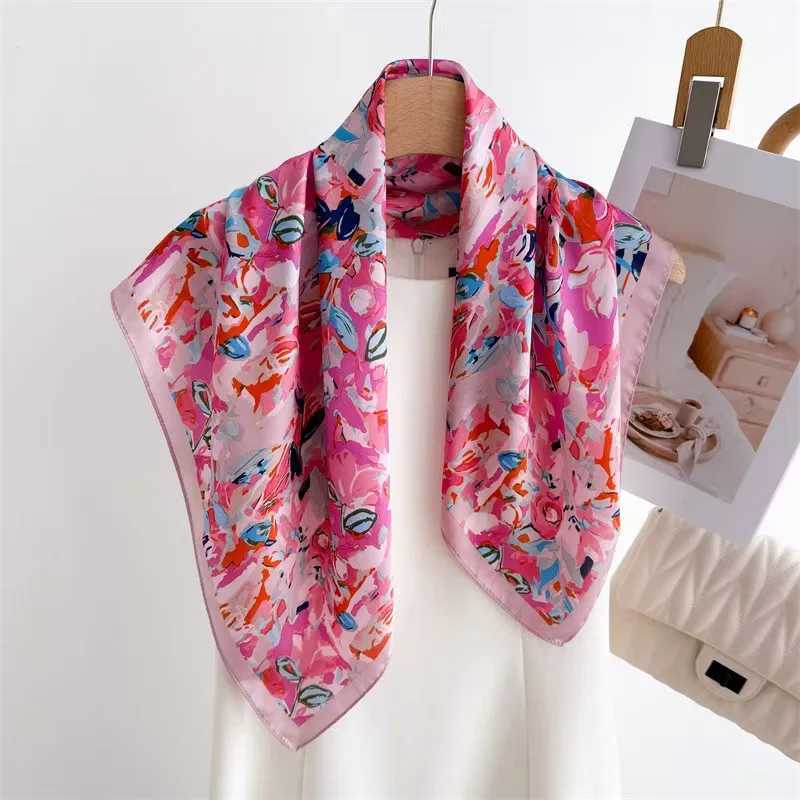 Fashion Wens Scarf Premium Imitation Silk Colorf Floral Print Lightweight Neck Scarf for Work Casual Outfits X260328
