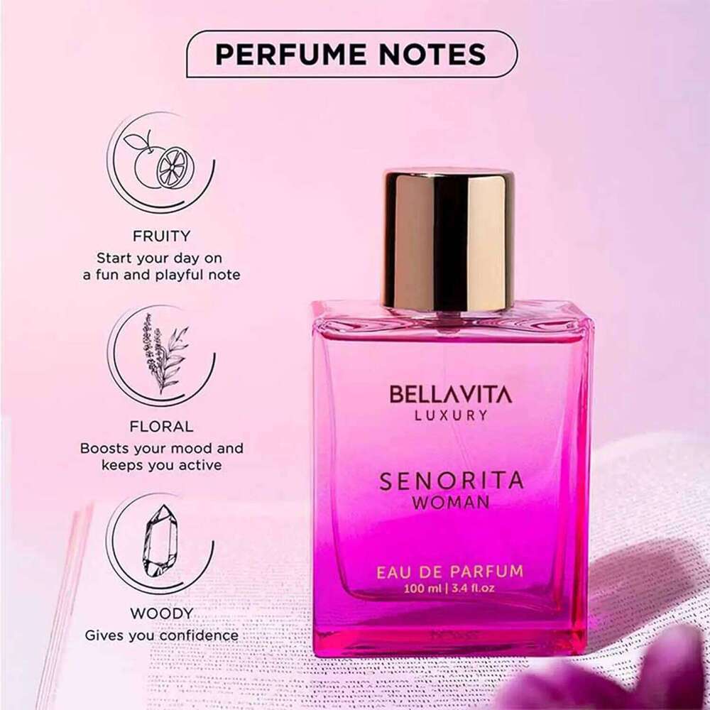 BellaVita Luxury SENORITA Women's Perfume 3.4 Fl.oz Eau De Parfum Fragrance for Women 26Y0330
